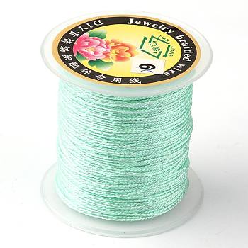 Round Metallic Thread, Embroidery Thread, 6-Ply, Light Cyan, 0.6mm, about 87.48 yards(80m)/roll