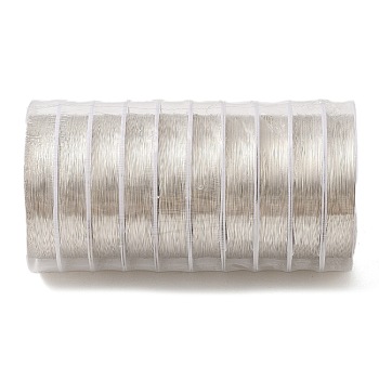 10 Rolls Round Copper Wire, Long-Lasting Plated, Silver, 32 Gauge, 0.2mm, 22m/roll