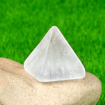 Natural Quartz Crystal Healing Pyramid Figurines, Reiki Energy Stone Display Decorations, 20x18mm
