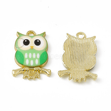 Golden Lime Owl Alloy Pendants