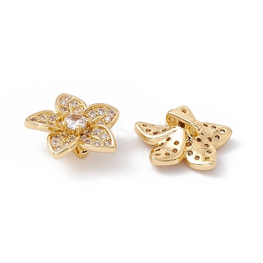 Rack Plating Brass Pave Clear Cubic Zirconia Connector Charms(ZIRC-C040-17G)-3