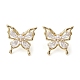 Butterfly Brass Stud Earrings(EJEW-M245-07G)-2