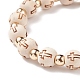 Wood & Synthetic Hematite Beaded Stretch Bracelet with Brass Cross Charms(BJEW-JB08488)-5