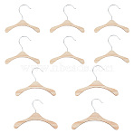 10Pcs 3 Styles Wood Clothes Hanger for Dog Cat, Iron Hook Small Pet Apparel Hanger, Navajo White, 118~147x138~218x5mm(AJEW-DR0001-09)