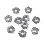 Resin Bead Frames, for Earrings Jewelry Accessories, Flower, Gray, 14x14.5x3.5mm, Hole: 1.6mm(RESI-WH0076-85J)