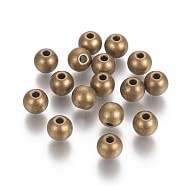 Tibetan Style Alloy Beads, Cadmium Free & Nickel Free & Lead Free, Round, Antique Bronze, 7.5mm, Hole: 2.5mm(MLFH10312Y-NF)