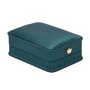 PU Leather Pendant Storage Box, Plush Interior Gift Case, for Jewelry Showcase Pendant Holder, Dark Cyan, 10x7x4cm(X-OBOX-D007-10)