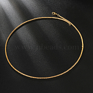 Brass Link Chain Necklaces for Women, Real 18K Gold Plated, 17.72 inch(45cm)(HD5032)