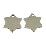 201 Stainless Steel Stamping Blank Tag Pendants, Star, 201 Stainless Steel Color, 20x18x1mm, Hole: 2mm(STAS-S025)