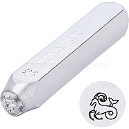 Iron Seal Stamps, Stamping Tools, for Leather Craft, 12 Constellations Patterns, Capricorn, 65.5x10mm(AJEW-BC0001-05D)