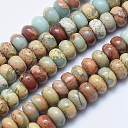 Natural Aqua Terra Jasper Beads Strands, Rondelle, 8~8.5x5~6mm, Hole: 1mm, about 85pcs/strand, 15.7 inch(40cm).(G-E444-16-8mm)