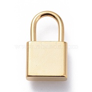 304 Stainless Steel Pendants, Padlock, Real 18K Gold Plated, 18x10x4mm, Hole: 7x5mm(X-STAS-G205-06G)