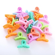 Plastic Claw Hair Clips, with Iron Findings, for Girls, Mixed Color, 24~30mm(OHAR-P021-09A-06)