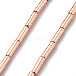 Synthetic Non-magnetic Hematite Beads Strands, Column, Rose Gold Plated, 8.5~9x3x3mm, Hole: 0.8mm, about 46pcs/strand, 16.54''(42cm)(G-M095-I01-01RG)