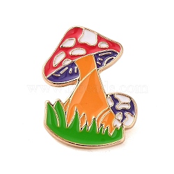 Enamel Pins, Alloy Brooches for Backpack Clothes, Mushroom, Colorful, 30x22x2mm(JEWB-H023-03KCG-04)