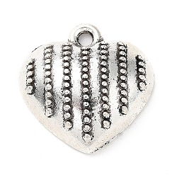 Tibetan Style Alloy Pendants, Heart, Antique Silver, 16x16x5.5mm, Hole: 1.6mm, about 396pcs/500g(PALLOY-P293-019AS)