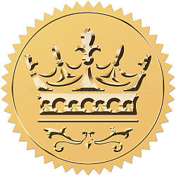 Self Adhesive Gold Foil Embossed Stickers, Medal Decoration Sticker, Crown, 5x5cm(DIY-WH0575-007)