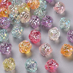 Transparent Acrylic Beads, AB Color, Flower, Mixed Color, 11.5x11.5mm, Hole: 1.8mm, about 780pcs/500g(TACR-S154-33C)