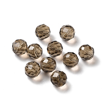 Glass Imitation Austrian Crystal Beads, Faceted, Round, Coffee, 8mm, Hole: 1mm