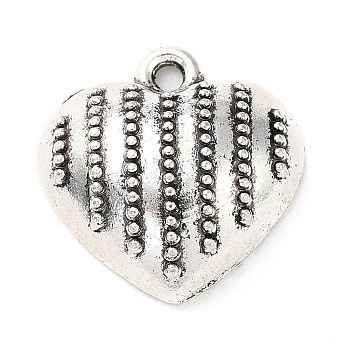 Tibetan Style Alloy Pendants, Heart, Antique Silver, 16x16x5.5mm, Hole: 1.6mm, about 396pcs/500g