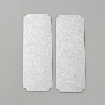 Rectangle Aluminium Plate, Metal Sheets, Silver, 75x25x0.2mm