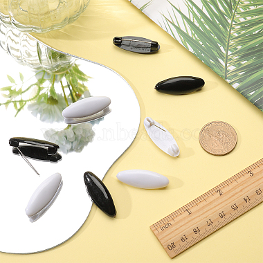 8Pcs Plastic Oval Brooch Pins(JEWB-WH0023-51P-01)-3