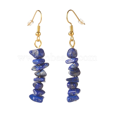 Natural Lapis Lazuli Chip Beaded Dangle Earrings(EJEW-JE04788-09)-3
