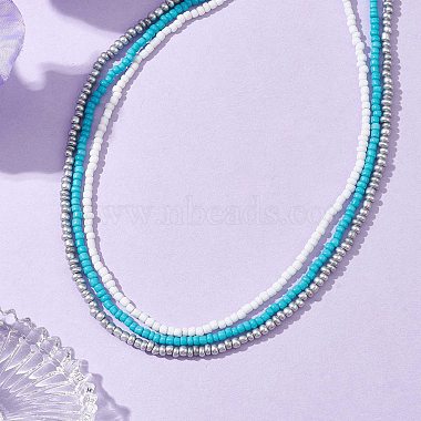 ожерелья из стеклянных бусин для женщин(NJEW-JN04672)-2