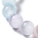 Macaron Color Dyed Natural Selenite Round Beaded Stretch Bracelet(X-BJEW-D024-01A)-2