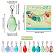 12Pcs 12 Colors Faceted Teardrop Glass Pendant Decorations(HJEW-PH01614)-2