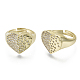 Brass Micro Pave Clear Cubic Zirconia Adjustable Rings(KK-R137-007-NF)-1