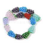 Handmade Lampwork Beads, Grape, Mixed Color, 21~24x15~17mm, Hole: 1.8mm(LAMP-U004-07M)