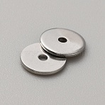 304 Stainless Steel Spacer Beads, Flat Round/Disc, Stainless Steel Color, 6mm(STAS-WH0001-19E-P)