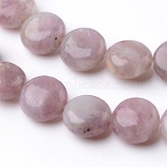 Dyed Flat Round Natural Pink Tourmaline Beads Strands, 8~8.5x4~4.5mm, Hole: 0.8mm, about 50pcs/strand, 15.7 inch(X-G-K089-A-02)