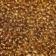 TOHO Round Seed Beads, Japanese Seed Beads, (2156S) Silver Lined Honey Amber, 11/0, 2.2mm, Hole: 0.8mm, about 1110pcs/10g(X-SEED-TR11-2156S)