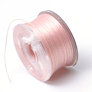 Special Coated Polyester Beading Threads for Seed Beads, Pink, 0.1mm, about 50yards/roll(OCOR-R038-14)