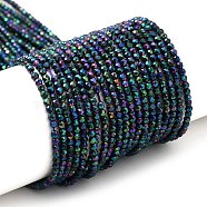 Electroplate Glass Beads Strands, Full Plated, Faceted Round, AB Color Plated, 2mm, Hole: 0.7mm, about 184~187pcs/strand, 14.45''(36.7cm)(GLAA-H021-01A-FP11)