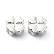 925 Sterling Silver Spacer Beads, Four Leaf Clover, Silver, 5x5x3mm(STER-M119-18A-S)