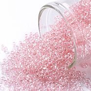 TOHO Round Seed Beads, Japanese Seed Beads, (289) Light French Rose Transparent Luster, 11/0, 2.2mm, Hole: 0.8mm, about 1110pcs/10g(X-SEED-TR11-0289)