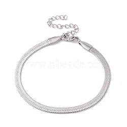 304 Stainless Steel Herringbone Chains Bracelet for Men Women, Stainless Steel Color, Wide: 4mm, 6-1/2 inch(16.5cm)(BJEW-D450-01P-02)