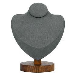 Wood Necklace Display Stands, Slate Gray, 14.55x19cm(NDIS-WH0002-03)