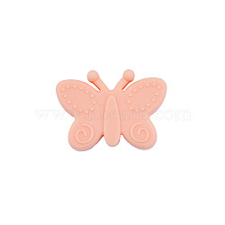 Food Grade Eco-Friendly Silicone Focal Beads, Chewing Beads For Teethers, DIY Nursing Necklaces Making, Butterfly, PeachPuff, 22x30x10mm, Hole: 3mm(FIND-PW0005-06G)