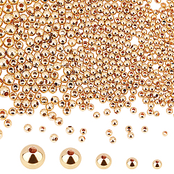695Pcs 5 Size Brass Round Spacer Beads, Lead Free & Cadmium Free & Nickel Free, Real 18K Gold Plated, 2.5mm, Hole: 0.5mm(KK-PH0036-74-NR)
