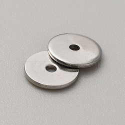 304 Stainless Steel Spacer Beads, Flat Round/Disc, Stainless Steel Color, 6mm(STAS-WH0001-19E-P)