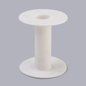 Plastic Spools, Wheel, White, 68x78mm, Hole: 21mm, Center Shaft: 74x23mm