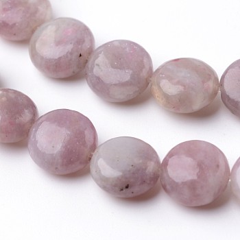 Dyed Flat Round Natural Pink Tourmaline Beads Strands, 8~8.5x4~4.5mm, Hole: 0.8mm, about 50pcs/strand, 15.7 inch