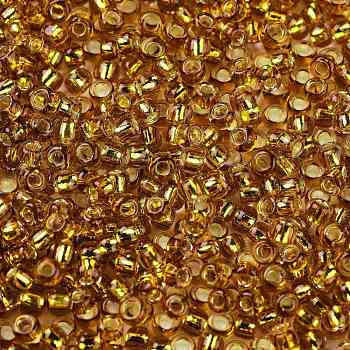 TOHO Round Seed Beads, Japanese Seed Beads, (2156S) Silver Lined Honey Amber, 11/0, 2.2mm, Hole: 0.8mm, about 1110pcs/10g