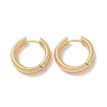 Spiral Rings Brass Hoop Earrings for Women, Real 18K Gold Plated, 19.5x4.5mm