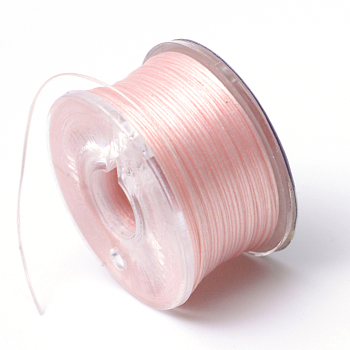 Special Coated Polyester Beading Threads for Seed Beads, Pink, 0.1mm, about 50yards/roll