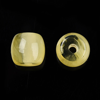 Resin Beads, Imitation Jade, Barrel, Champagne Yellow, 8x7mm, Hole: 1.6mm
